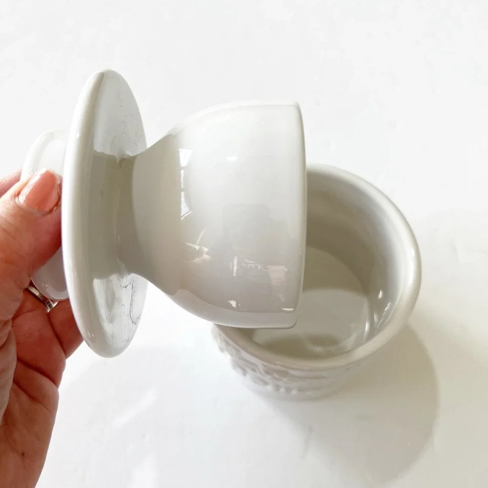 Vintage BUTTER BELL Crock L Tremain 2000 White Fresh and Creamy French Country